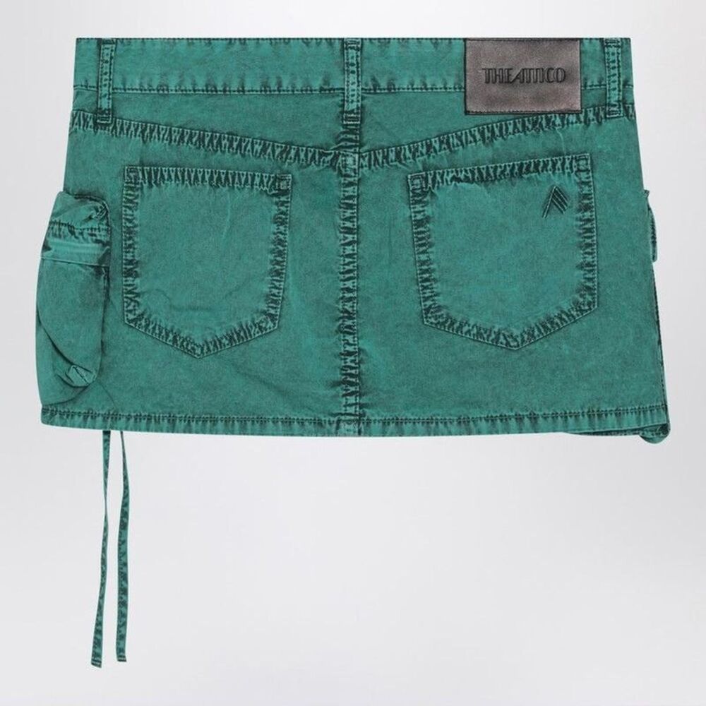 THE ATTICO Denim Cargo Mini Skirt Women GREEN Skirts